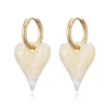 Boucles d'oreilles créoles tendance avec pendentif cœur bonbon, en acrylique doré et acier inoxydable, bijoux féminins
