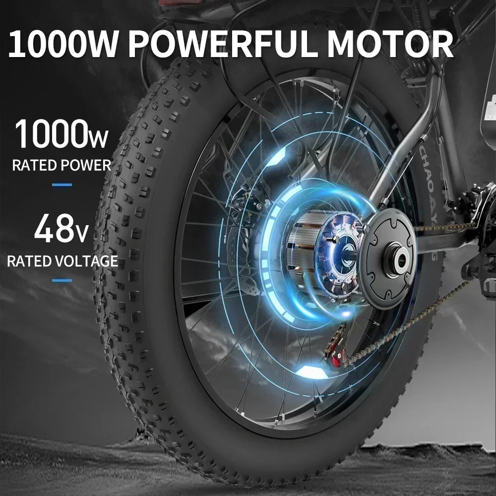 Electric Bike 1000W Motor 48V14AH 26*4.0 Inch Fat Tire E26 All-terrain Bike Off-road Battery E Disc Brake Electric Bicycle