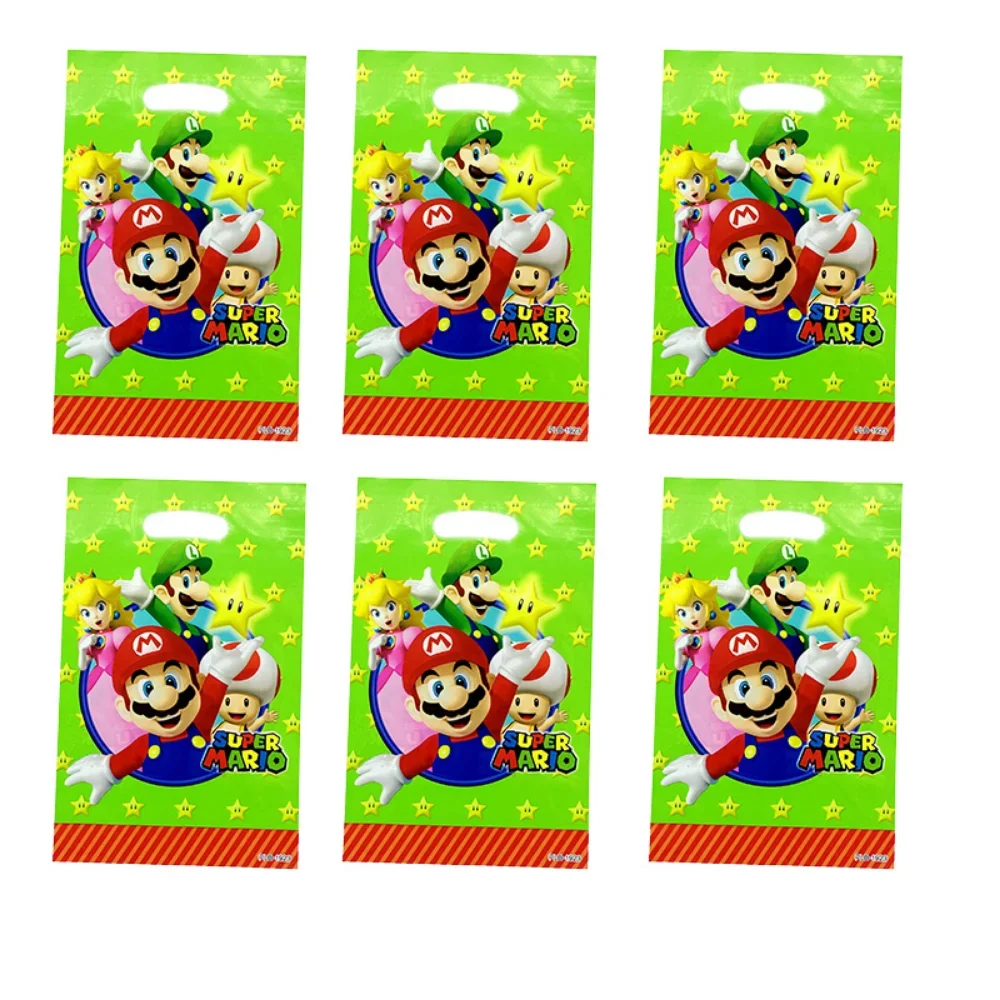 10pcs/set Super Mario Game Kawaii Plastic Gift Bag Mario Anime Figure Toy Kids Gift Mario Theme Party Kids Birthday Xmas Gifts