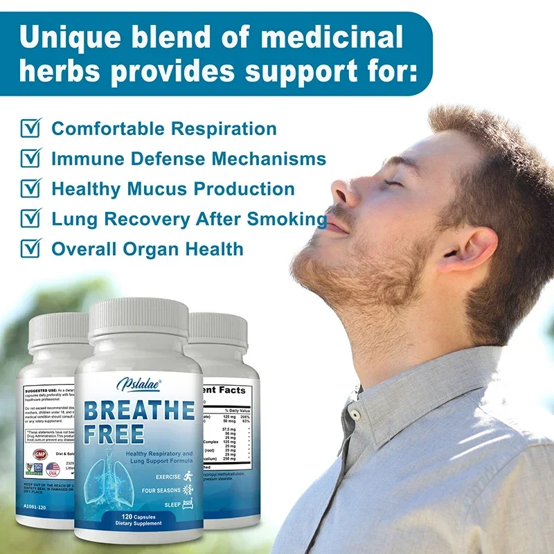 Breathe Free Support-Powerful Lung Support, Clearing and Breathing, Mucus Relief