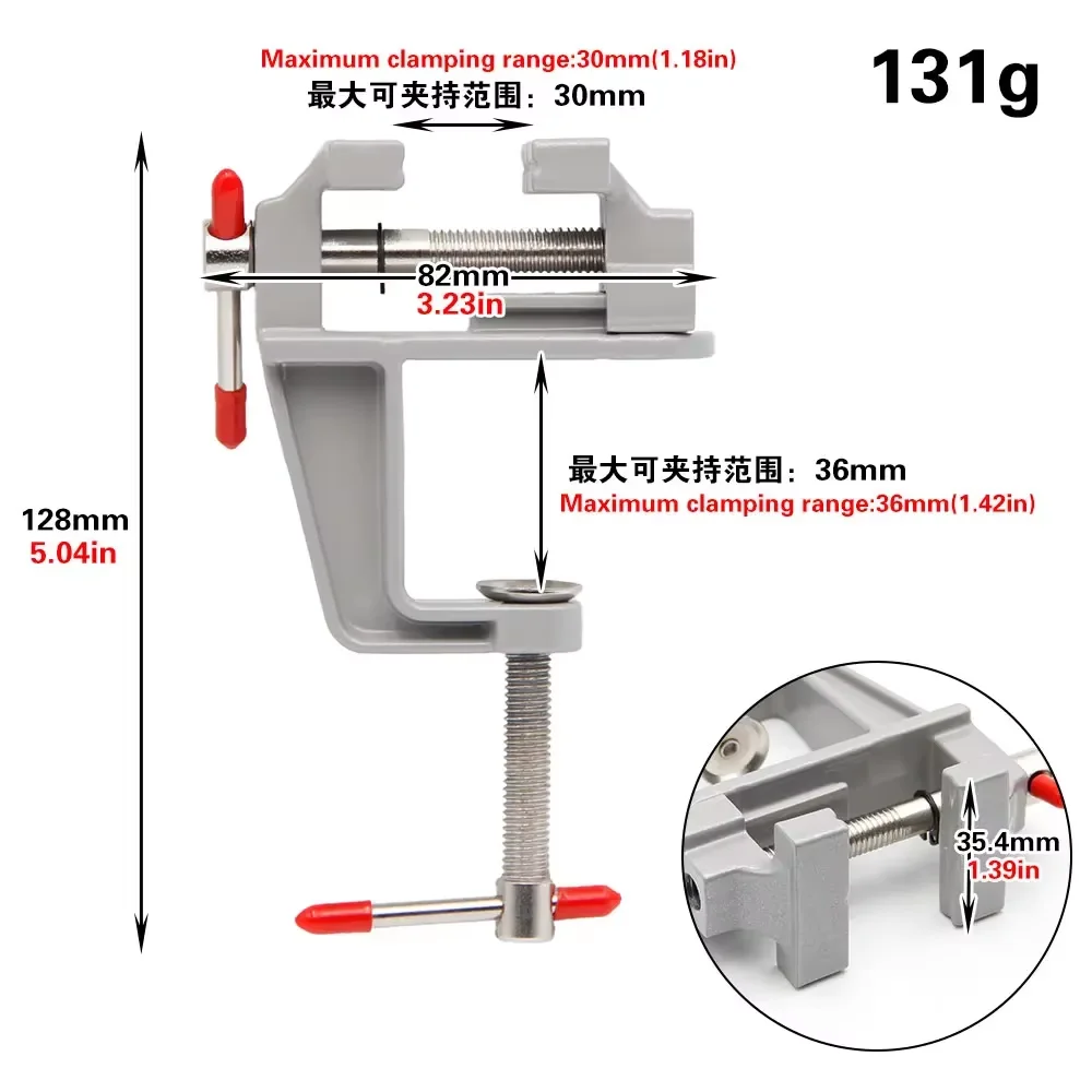 Mini Table Bench Vise in use illustration