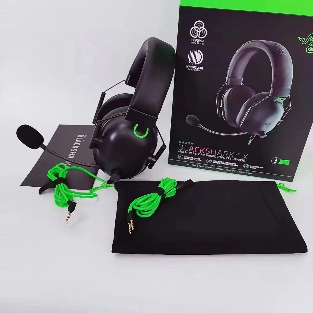 Razer-Blackshark v2 x有線ゲーミングヘッドセット,サラウンドサウンド
