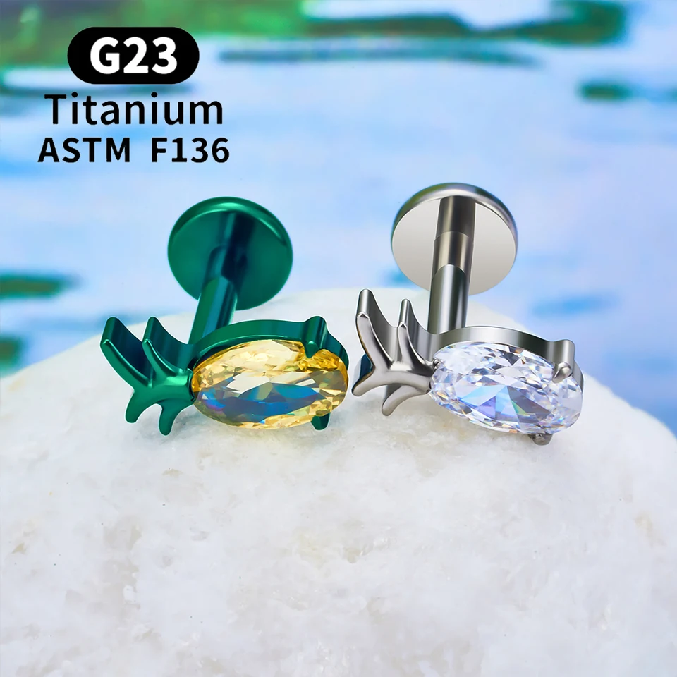 Nasal, Oreja, Tragus, Hélice, Con Cristal Joyería Piercing