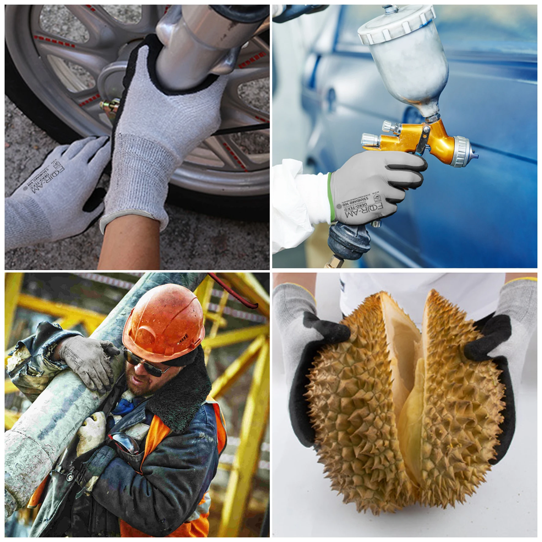 Quick Water Repellent Nylon Work Gloves - Lightweight MicroFoam Nitrile Coating for Home, Garden, and Construction