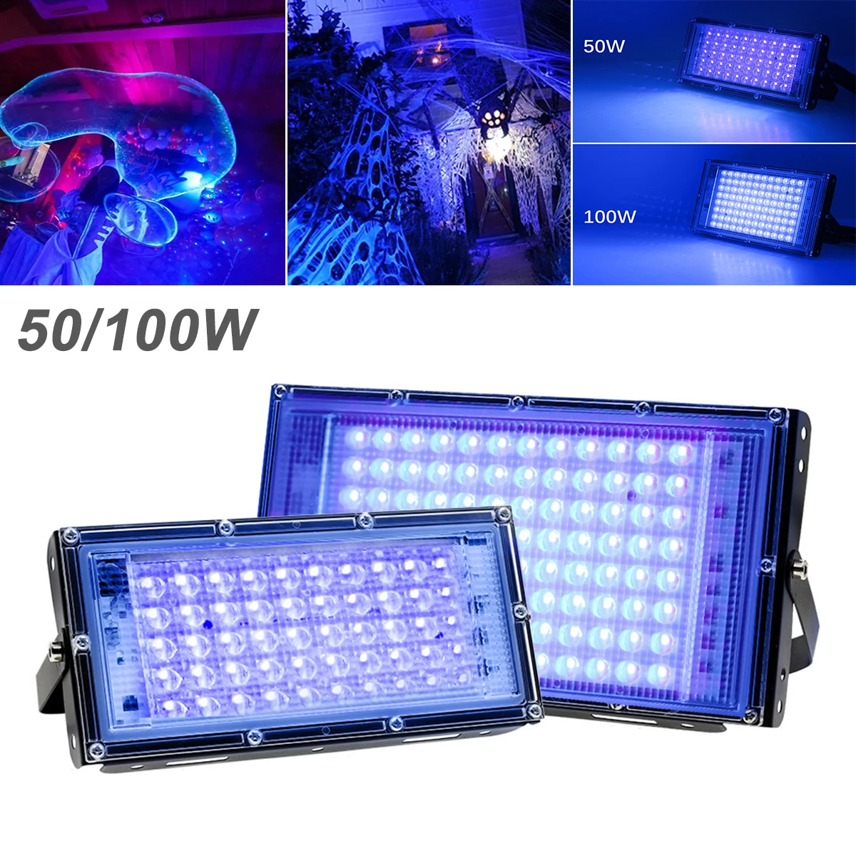 50W/100W UV LED Floodlight IP65 Super Waterproof UVC Lights DJ Disco Stage Night Lamp for Bar Halloween Party warships on the halloween night pc