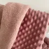 75*100cm Newborn Baby Soft Minky Dot Blanket Soft 3D Dotted Solid Color Winter Warm Velvet Stroller Blanket Covers for Kids 6