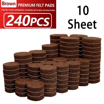 Cuscinetti per gambe per sedie in feltro da 240 pezzi, protezioni per pavimenti Gambe per mobili Copri gambe per tavoli Accessorio per mobili, Autoadesivo 1