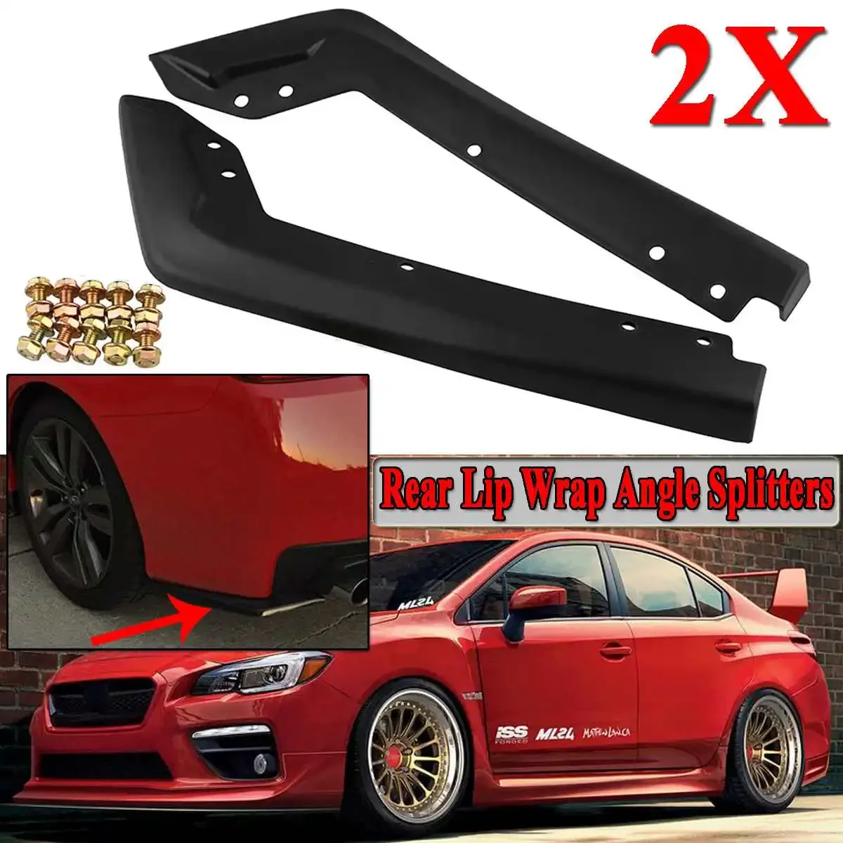 

2 шт., автомобильные разветвители для бампера Subaru Impreza WRX Sti OE Style 2015 2016 2017 2018