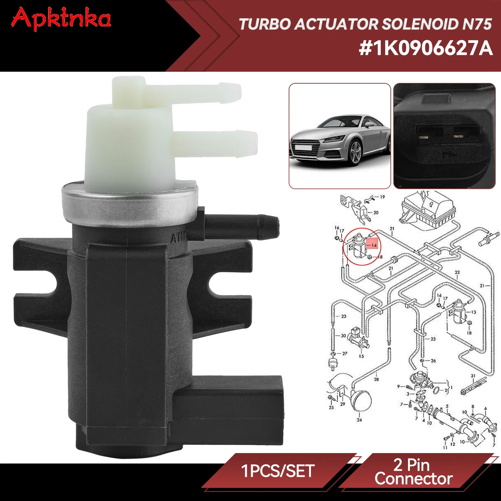 

Стробочный клапан давления для VW T5 Transporter 1,9, 2,0 и 2,5 TDI Audi A3 A4 1K0906627A 1K0906627B