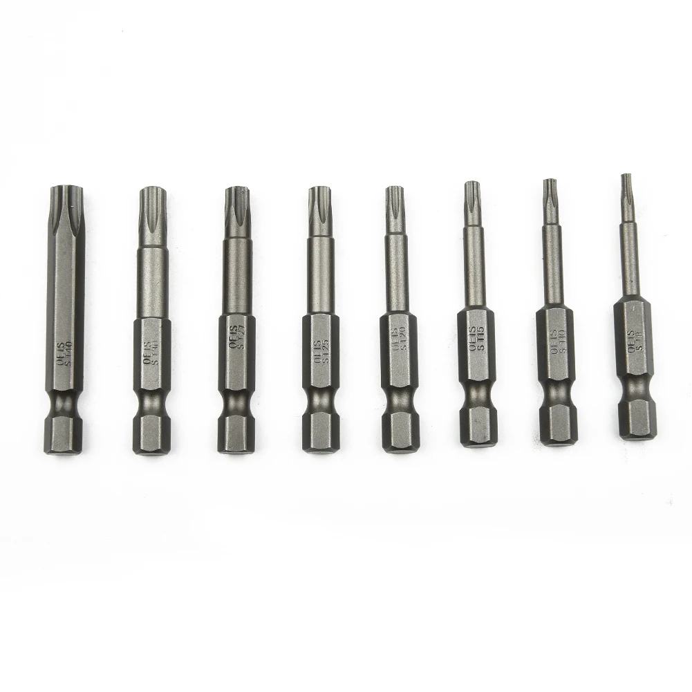 Set Punte Torx 10 Pezzi - Lunghezza 50mm, Attacco 1/4", Acciaio Cromo Vanadio, Con Scatola