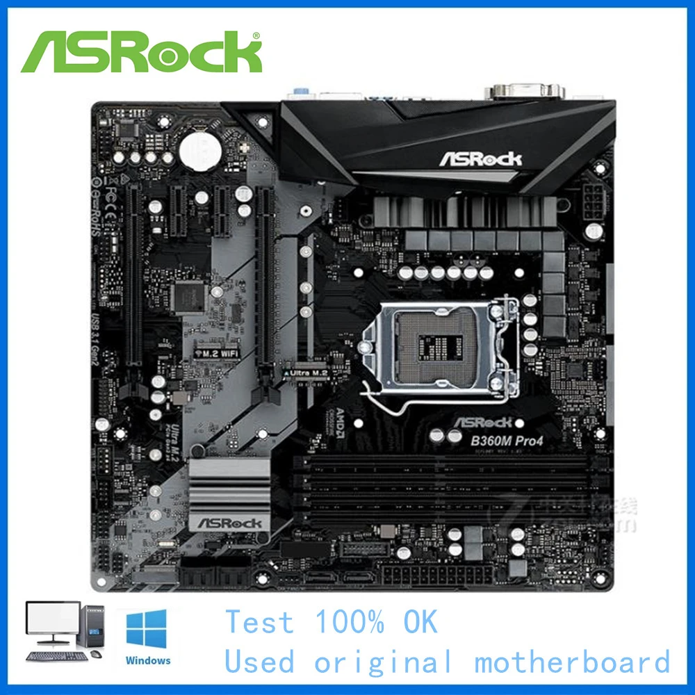 

Used For Intel B360 LGA 1151 CPU For ASRock B360M Pro4 Motherboard Computer Socket LGA1151 DDR4 Desktop Mainboard