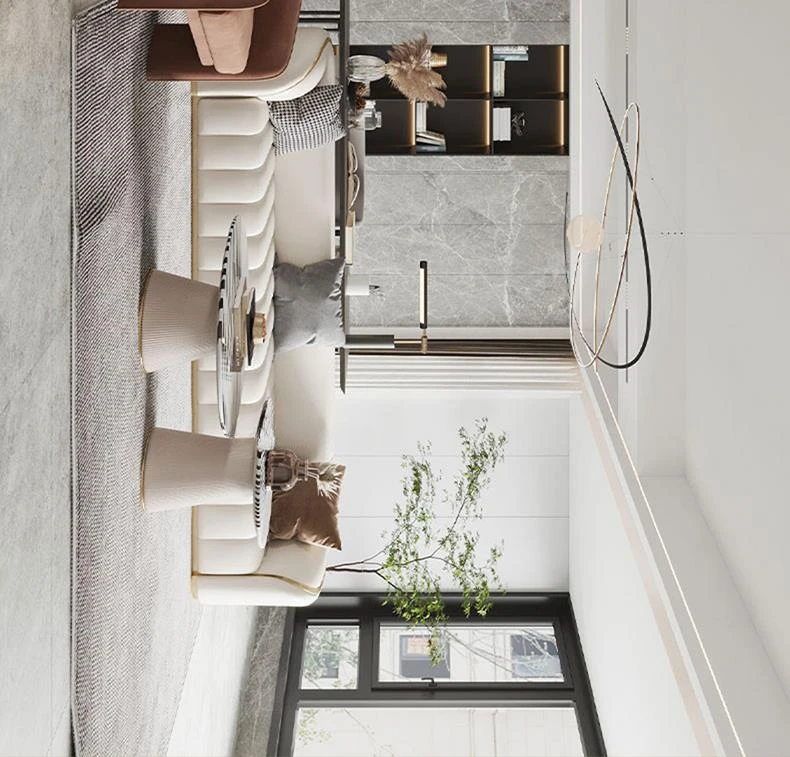 Description Picture 6 of itemModern Simple Luxury Dining Table Rock Slab Round Kitchen Table Household Marble Dining Table And Chair Combination Furniture