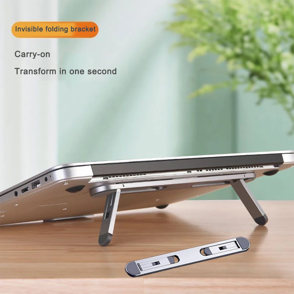 New-Aluminum-Vertical-Laptop-Stand-Adjustable-Stand-Riser-Self-stick ...