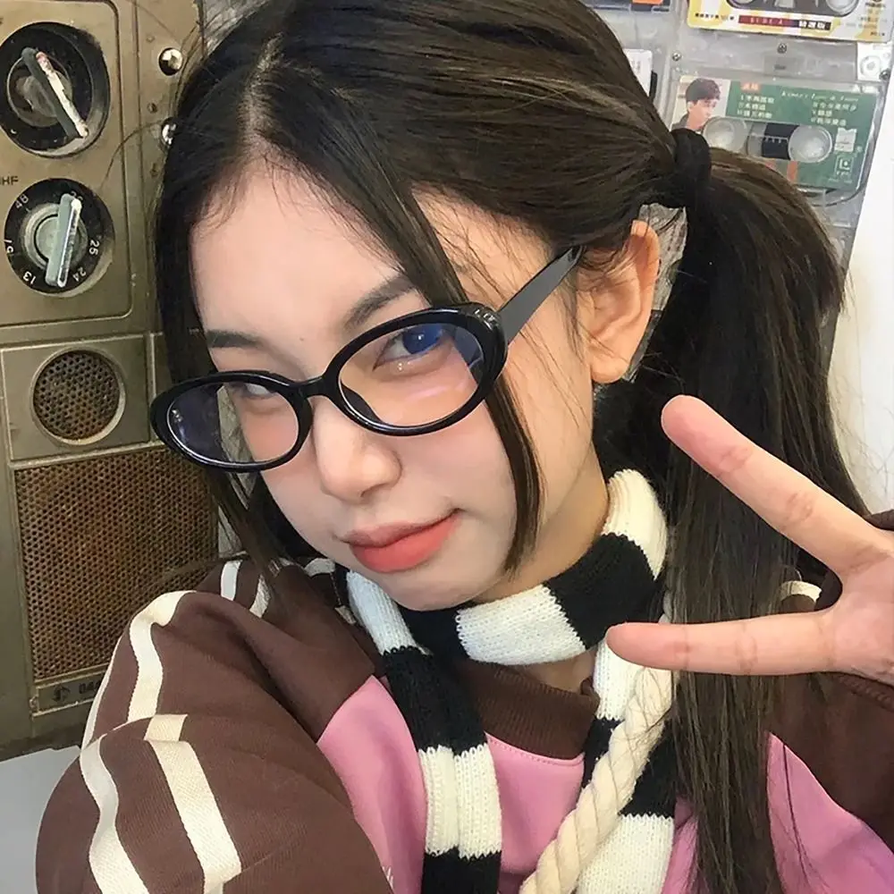 Finished Myopia Glasses Women Unisex Prescription Eyewear Small Ellipse Frame No Makeup Nearsighted Eyeglasses Anti-blue Light - 4