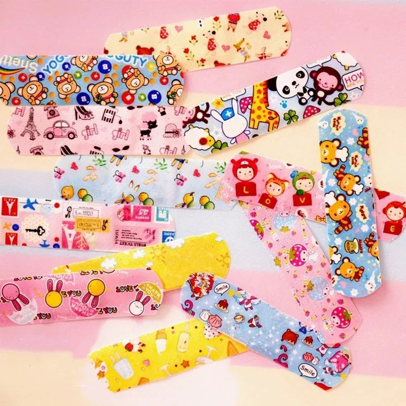 120/240Pcs Cartoon Animal Pattern Waterproof Hemostasis Kids Band Aid Stickers Adhesive Bandage Wound Strips Plasters Children