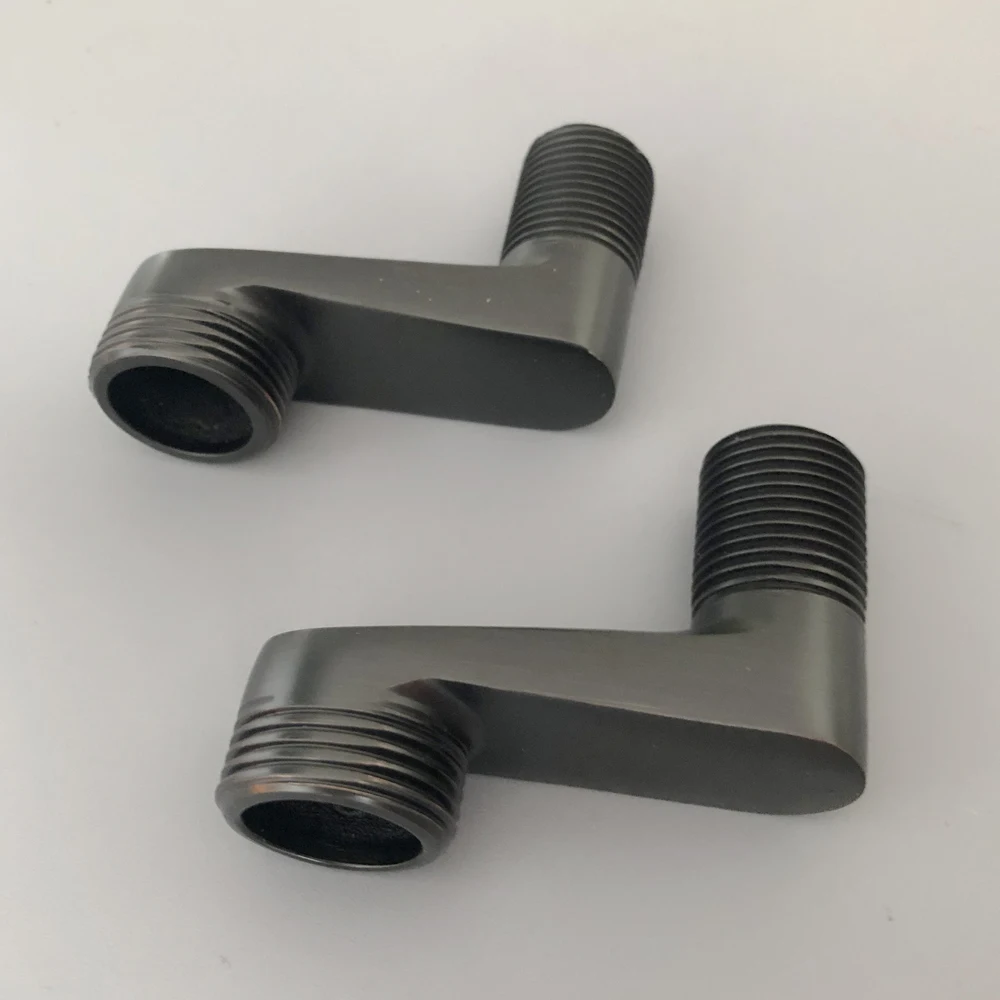 2 ชิ้นสีดําน้ํามัน Rubbed ทองเหลืองห้องน้ํา Fitting Claw เท้าอ่างอาบน้ําก๊อกน้ําปรับ Swing แขนติดผนังความกว้าง Swing แขน Nba180 1