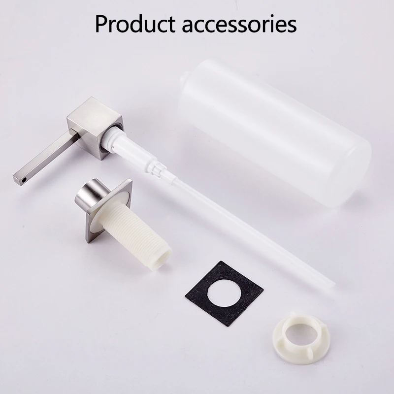 Square Stainless Steel Pump Head Large Capacity 500ml Kitchen Brushed Nickel Soap Dispenser Liquid Soap Dispenser Kitchen sink 5