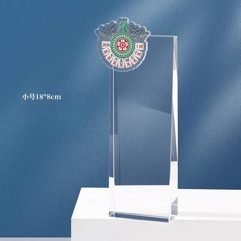 Customized Creative Poker Series Trophy, Competitions Reward Honors Souvenirs, Home Decor, Laser Sandblasting Crystal Medal, 1Pc