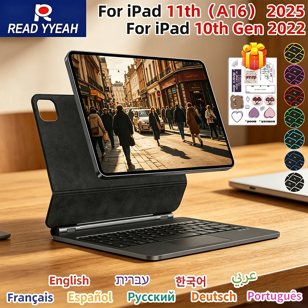 새로운 스마트 매직 키보드 아이패드 에어 6 2025 13인치 케이스 아이패드 프로 11 12.9 프로 13 에어 4 에어 5 아이패드 10세대 커버