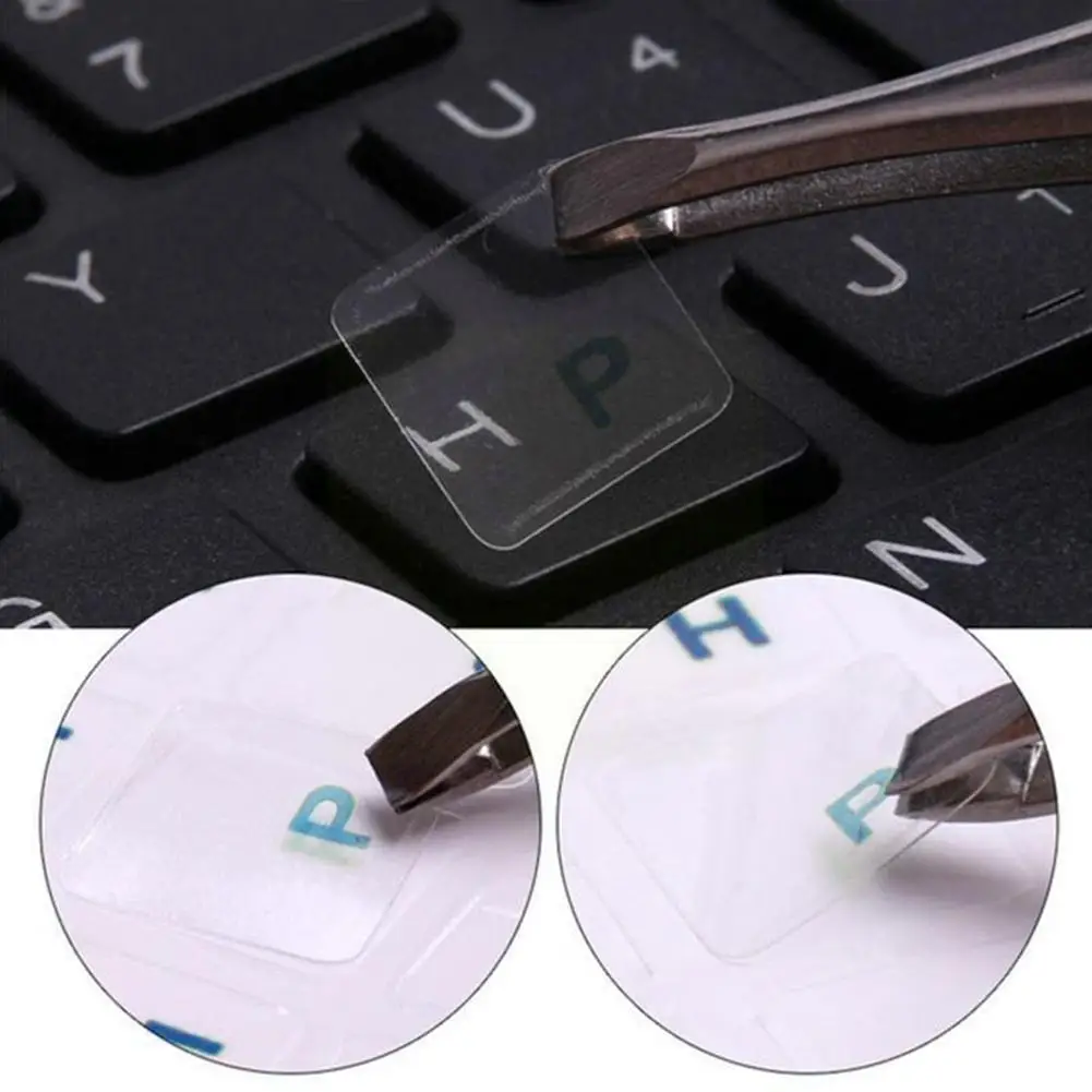 Pegatina rusa transparente para ordenador portátil, cubierta de teclado con letras en idioma, protección contra el polvo, accesorios A7Y0, 1 unidad