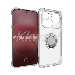 Enhanced Phone Case: Original Shockproof Cover with Back Ring Holder Bracket for Nothing Phone 4a Pro (Ring Case Clear)