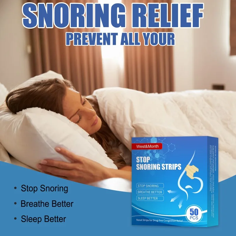 50pcsBetterBreatheNasalStripsAntisnoringPatchForMaleSnore