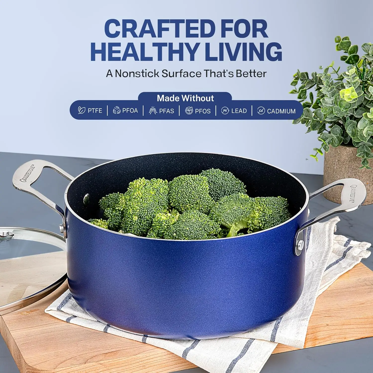 20 Pc Kitchen Pots and Pans Set Non Stick Cookware Set, Kitchen Cookware Sets, Granite Nonstick Set, Diamond Coated