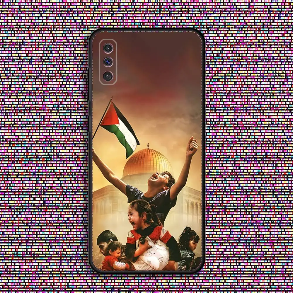 Palestinian Flag Map Black Soft Phone Case