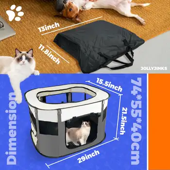 Pet Playpen Toy Choi's Foldable Portable Dog Cat Playpens Exercise Kennel Tent Removable Shade Cover Travel Camping Use 5