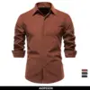 AIOPESON 2025 Corduroy Shirt Men 100% Cotton Solid Color Autumn Winter Thicken Business Casual Long Sleeve Classic Mens Shirts