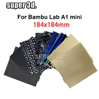 Bambu Lab – Mini plaque de construction A1, 184x184mm, H1H PEO PET, lit Bambulabs texturé lisse, tôle d'acier à ressort, feuille Pei pour laboratoire de bambou 1