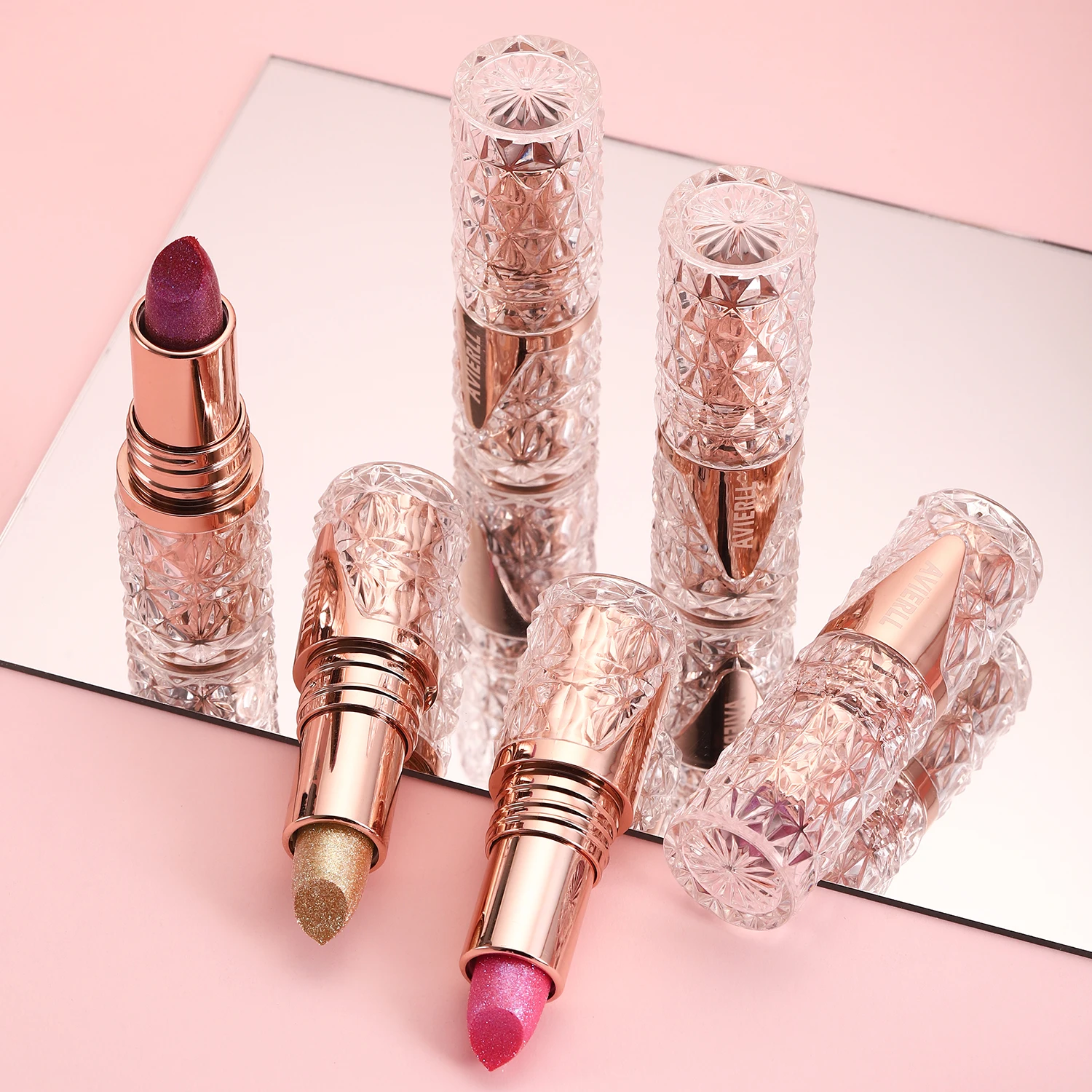 Glitter Lipstick Quicksand Gold Moisturizing Silky Long-lasting Waterproof