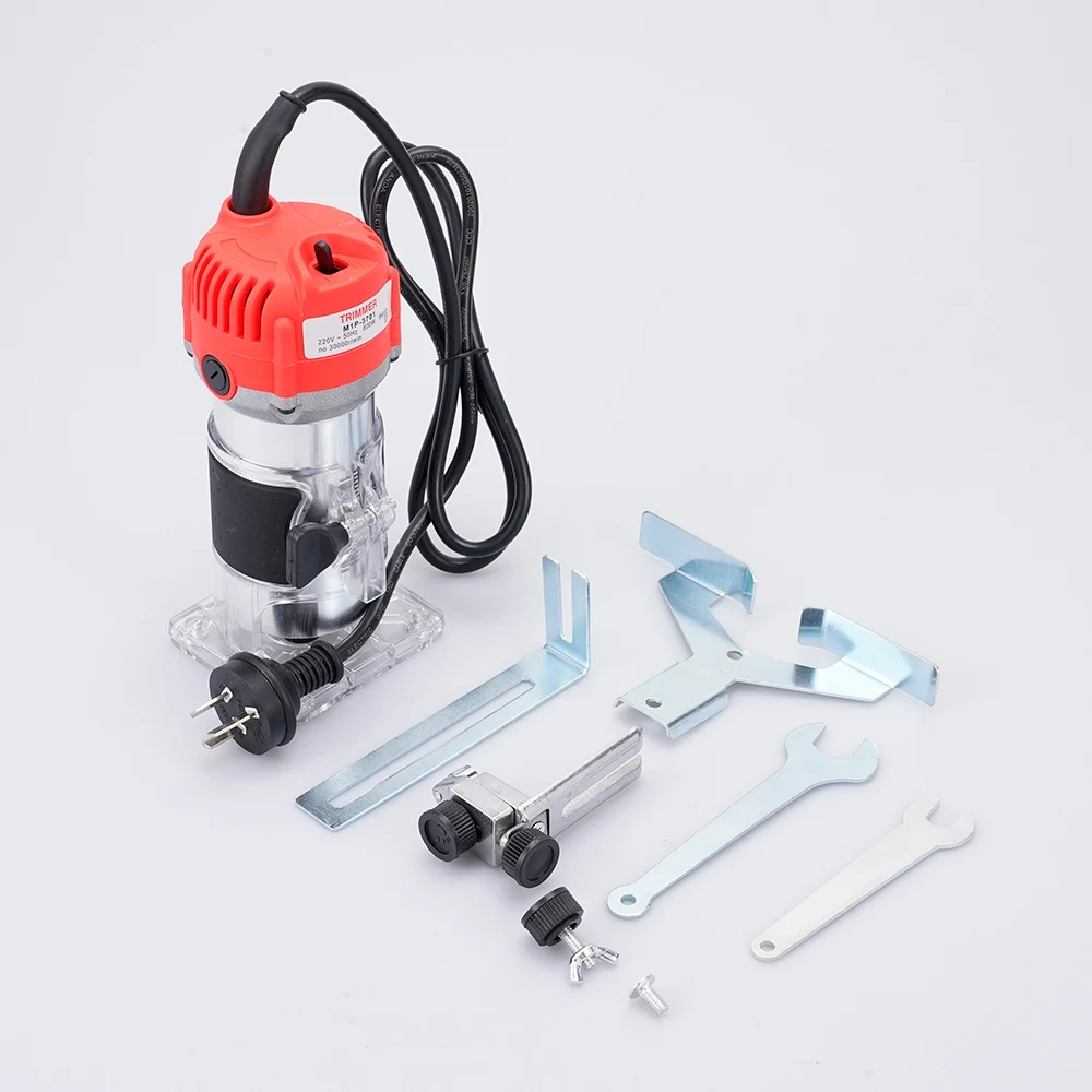 

220V 800W Electric Hand Router Trimmer 30000RPM Wood 6.35mm 0.25 Inch Electric Trimmer Router Joiners Power Tools For Woodwork