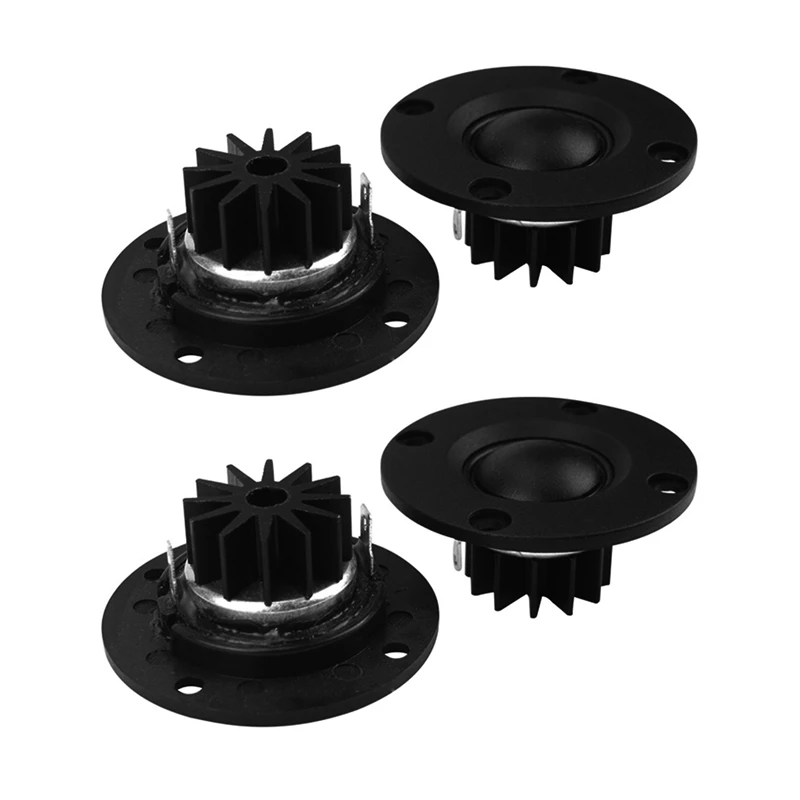 

Tweeter Speaker 6 Ohm 30W Hifi Soft Dome Silk Film Treble Loudspeaker Neodymium Toothed Heat Sink 4Pcs