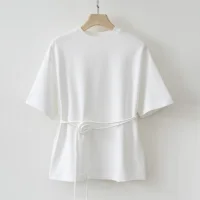2025 Summer Basic Yellow White Flower T shirt Top - Image 2