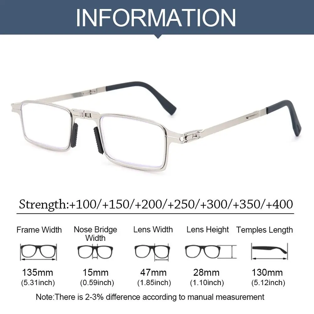 Portable Blue Light Blocking Reading Glasses with Protective Case