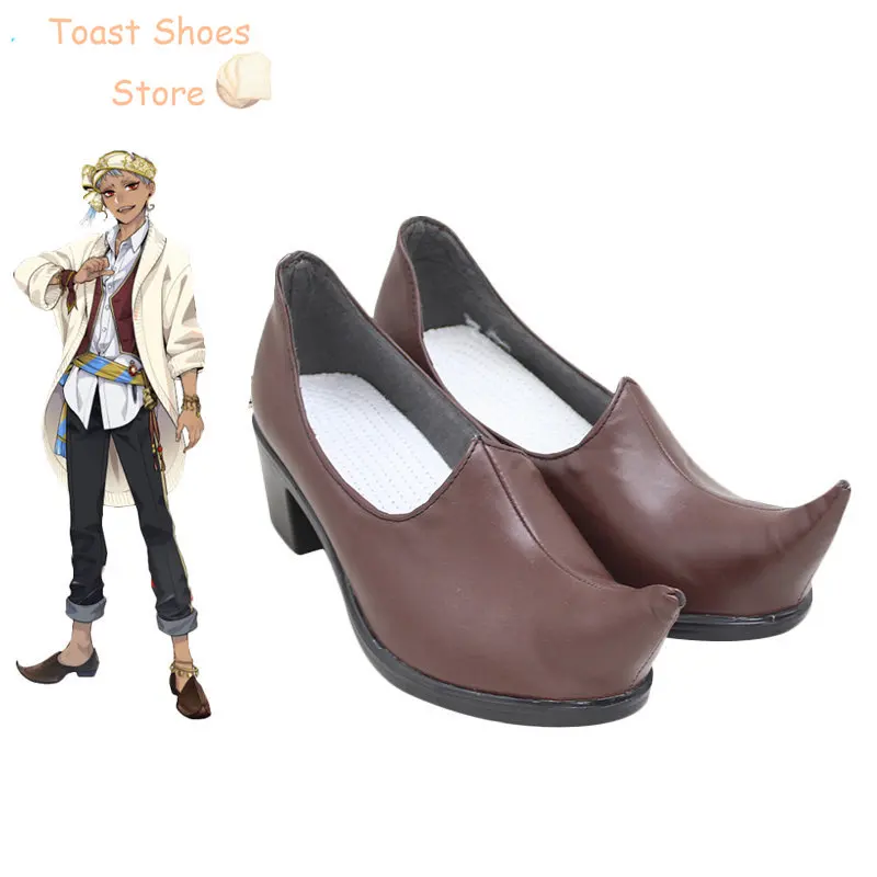 Kalim Cosplay Shoes Game Twisted Wonderland Pu Leather Shoes Costume Prop Halloween Carnival Cosplay Puntelli
