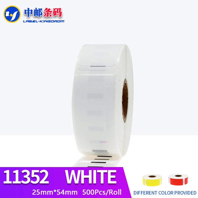 100 롤 Dymo 일반 11352 라벨 스티커, LW450 터보 열 프린터 호환, 25x54mm, 500 개
