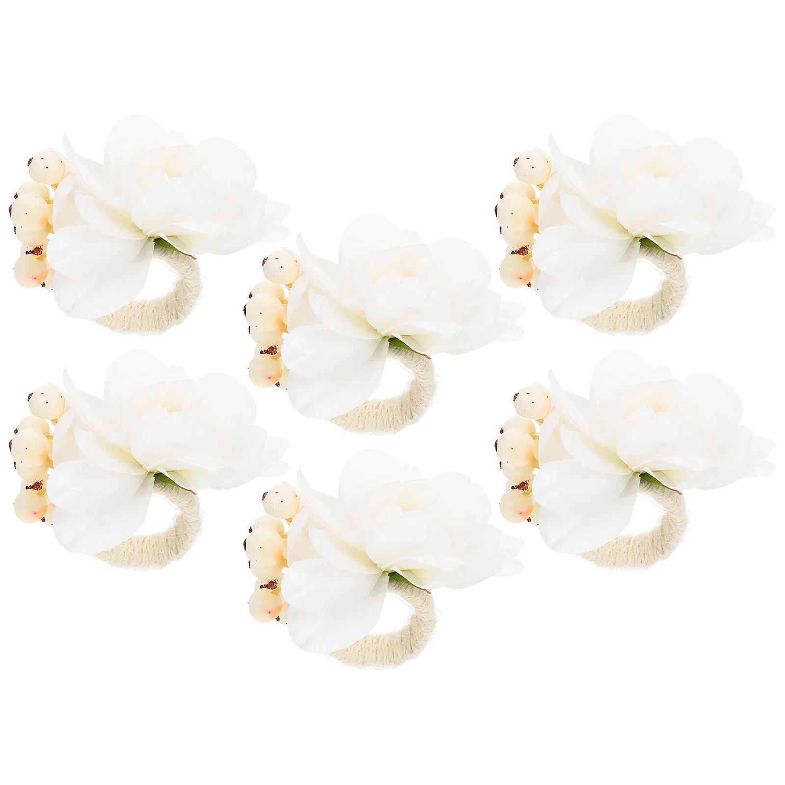 6 Pcs Napkin Ring Holder Napkins Rings Hoops for Cloth Buckle Hotel Towel Round