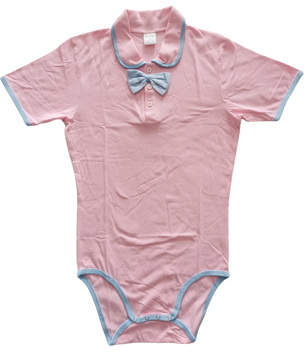 Adult Pink Bodysuit Bow Onesie Baby Romper Abdl Clothes