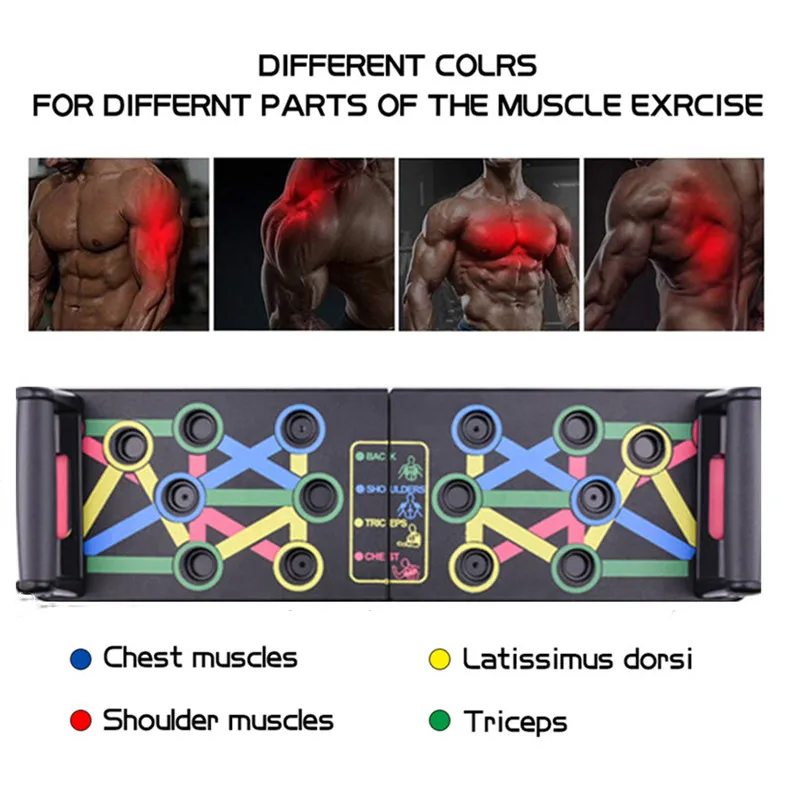 1 Pcs Multifunctional Exercise Portable Fitness Equipment Abdominal Enhancement Folding Push-up Board Support Muscle Exercise