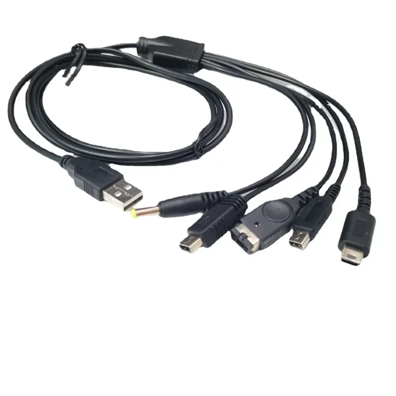 FOR 1.2M Cable Fast Charging 5 In 1 USB Game Charger Cord Wire for Nintendo New 3DS XL NDS Lite NDSI LL Wii U GBA PSP