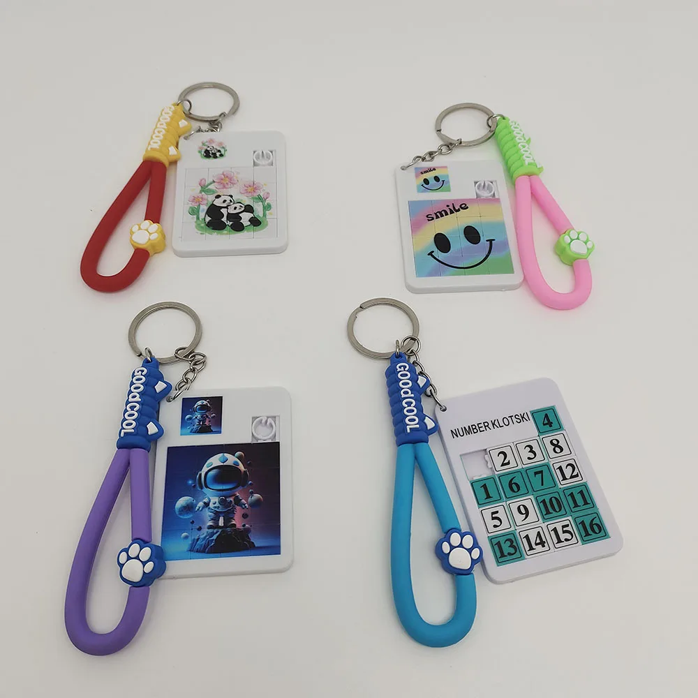 Number Klotski Pop Fidget Puzzle Keychain: Stress-Relieving Toy for Teens and Adults