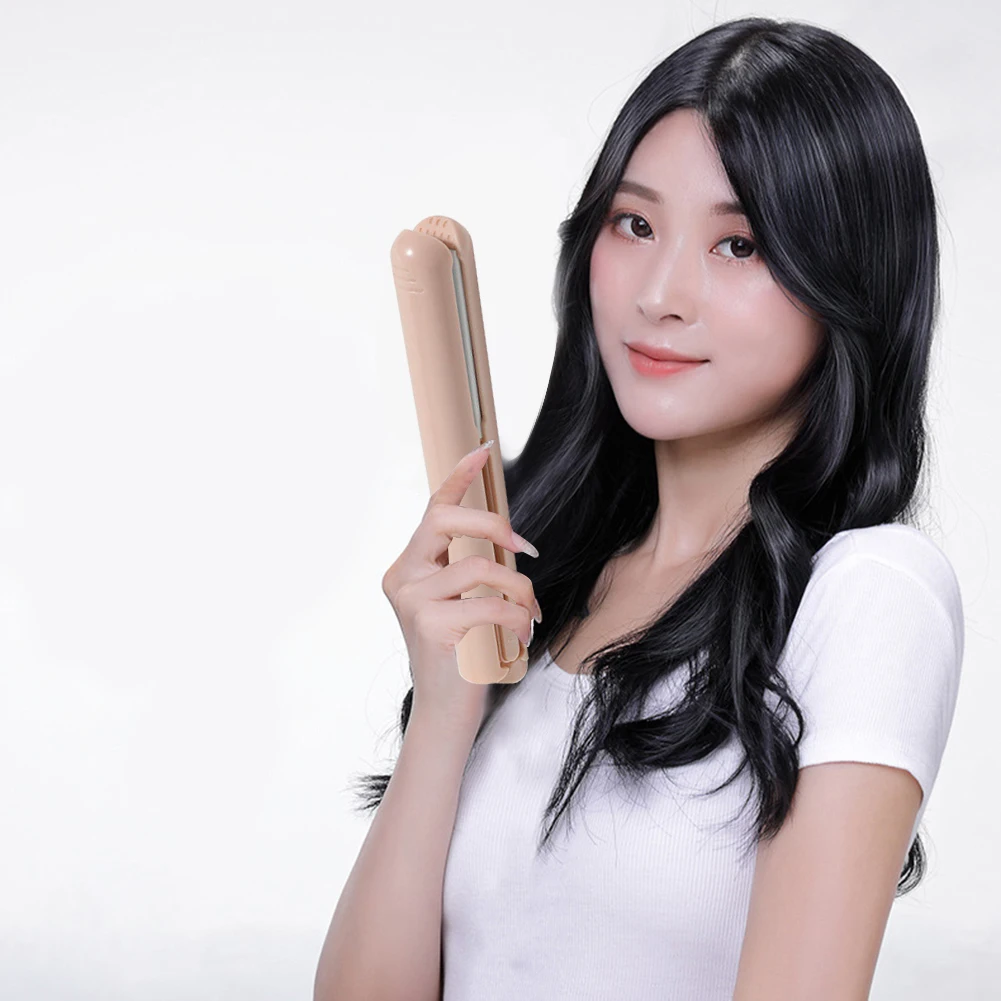 Description Picture 3 of item2 in 1 Straightening Irons Mini Curling Flat Iron Ceramic Electronic Splint Hair Curler Straightening Styling Tools Hair Cur