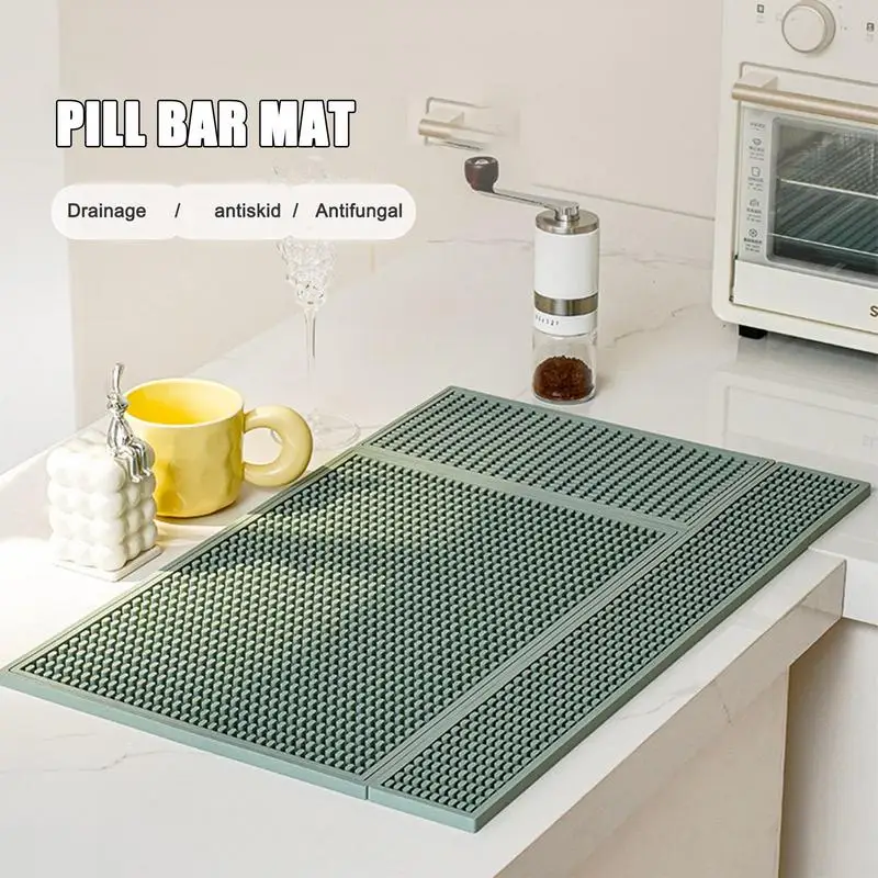 

Non Slip Easy Clean Quick Dry Dish Heat Resistant Mat Dish Drain Mat Silicone Mat Drying Kitchen Mat Drain Pad For Kitchen