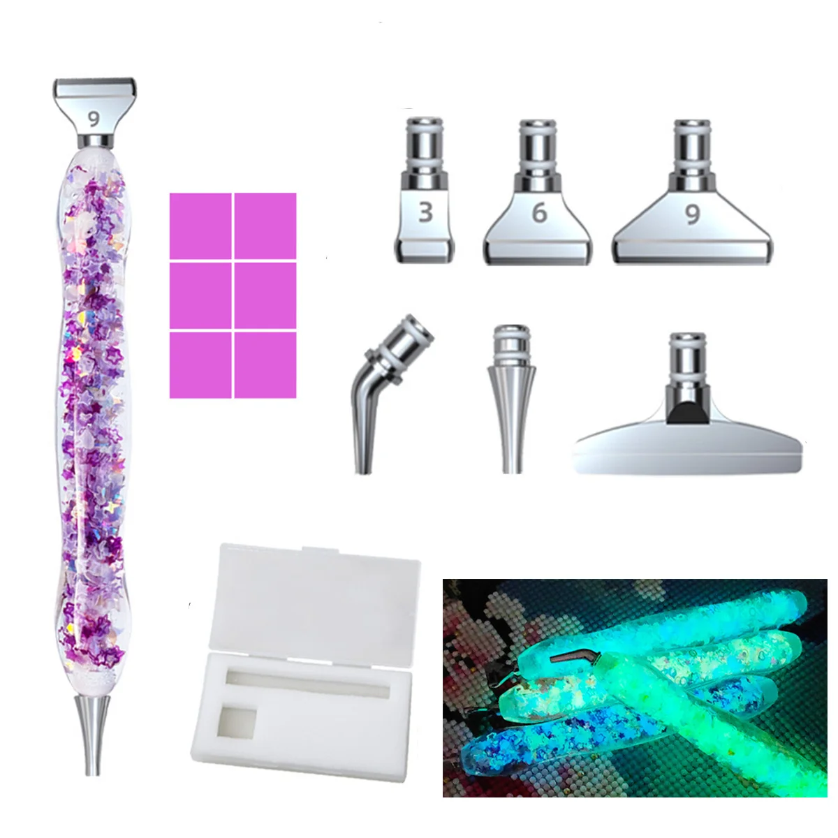 14PCS Diamond Painting Pen Accessories Tools Set, Exquisite Stainless Steel  Metal Tips, Ergonomic Art Drill and 6 Glue Clay, Comfort Grip and, Faster