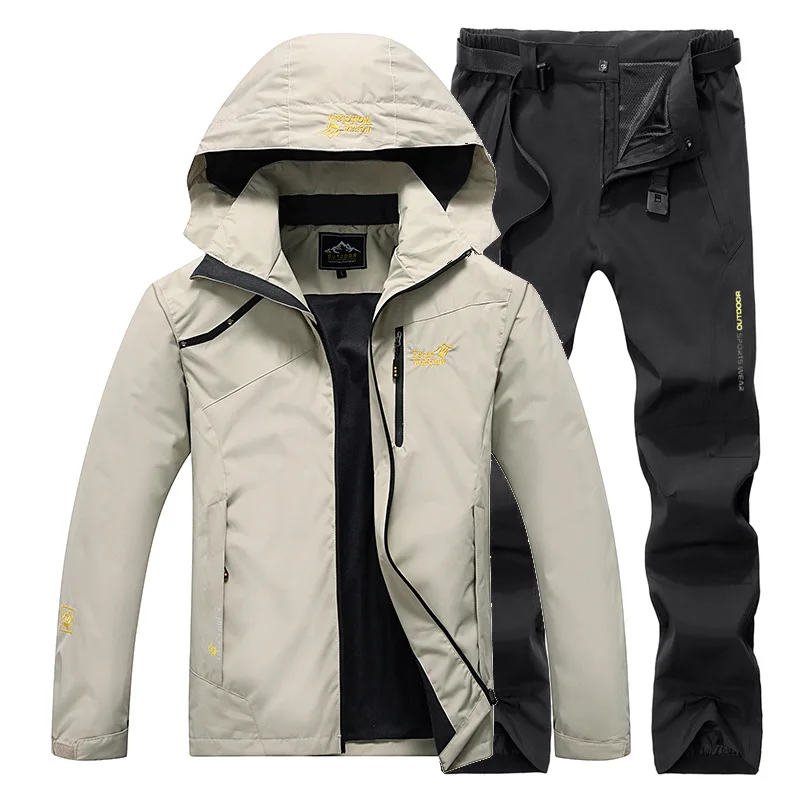 Fishing suit Waterproof Breathable durable Hooded Jacket Fishing Clothing  Outdoor Fishing Pants Windbreaker Fishing Clothes Men