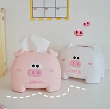 

Piggy Animal Tissue Box Plastic Nordic Living Room Bedroom Cute Tissue Box Holder Organizer Decor Table Desk Storage Box Kawaii
