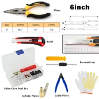 Car Tire Repair Tool Kit Studding Set Auto Bike Puncture Plug Garage Needle Nose Pliers Vacuum Film Nail Screws W/ Storage Case 3