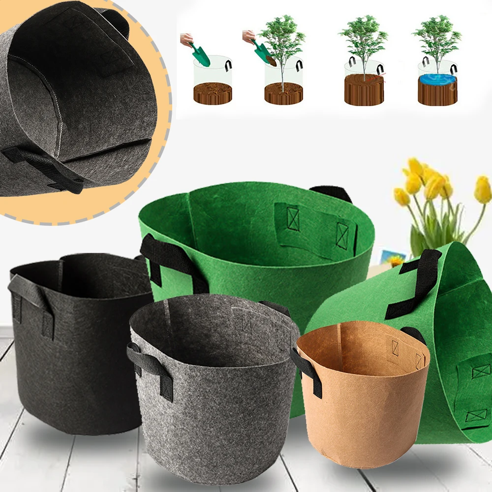 

3-10 Gallon 4 Color Planting Growth Bag Nonwoven Fabric Durable Indoor and Outdoor Maintain Humidity Eco-friendly Gardening Tool